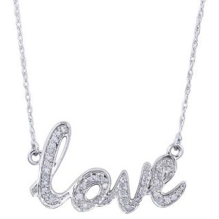 0.12 CT.T.W. Diamond Love Script Necklace in Sterling Silver