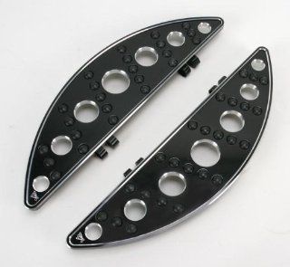 Battistinis Custom Cycles Long Driver Floorboards   18in.   Semi Circle   Black 06 822: Automotive