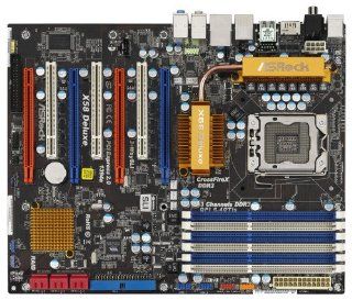 ASRock X58 DELUXE/Core i7/Intel i7/X58/6DDR3 2000(OC)/ATI Quad CrossFireX and NVIDIA Quad SLI,3 Way SLI/G/R/1394/ATX Motherboard: Electronics