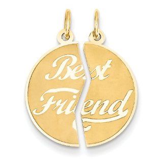 14K Yellow Gold Best Friend Charm 26mmx19mm: Jewelry