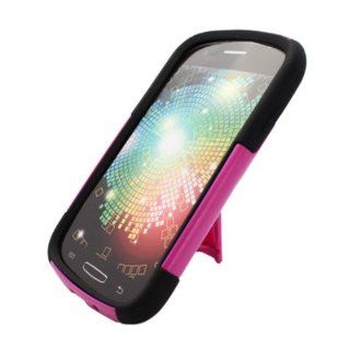 Aimo SAMI437PCMSK021S Durable Rugged Hybrid Case for Samsung Galaxy Express i437   1 Pack   Retail Packaging   Black/Hot Pink Cell Phones & Accessories