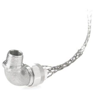 Woodhead 36829 Cable Strain Relief, Right Angle Male, Deluxe Cord Grip, Aluminum Body, Stainless Steel Mesh, 1" NPT Thread Size, .437 .562" Cable Diameter, F4 Form Size: Electrical Cables: Industrial & Scientific