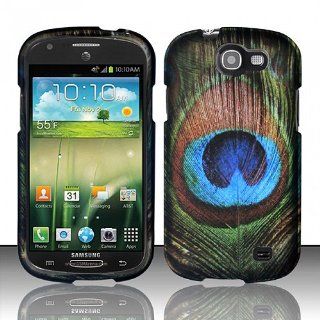 Blue Green Peacock Feather Hard Cover Case for Samsung Galaxy Express SGH I437: Cell Phones & Accessories