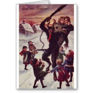 A Jolly Krampus Snow Scene Cards