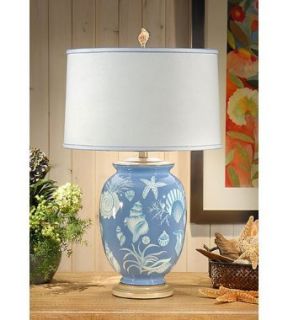 Wildwood Lamps 11836 Blue Sea Sea Shells 1 Light Table Lamps in Hand Painted Porcelain    