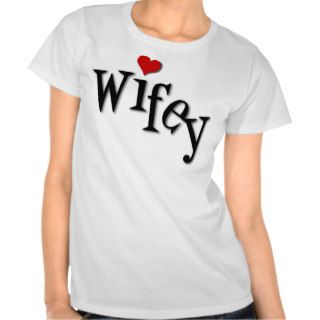 Wifey With Funky Red Heart Tee Shirts