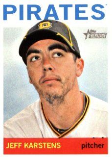 2013 Topps Heritage MLB Trading Card (In Protective Screwdown Case) # 396 Jeff Karstens Pittsburgh Pirates: Sports Collectibles