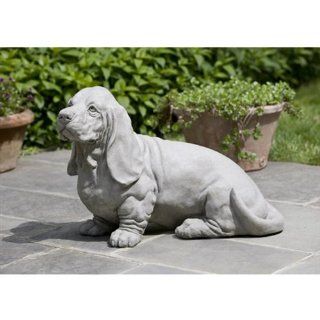 Campania International Chandler The Basset Hound Cast Stone Garden Statue   A 373 AL : Yard Art : Patio, Lawn & Garden