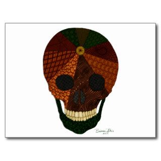 Zentangle Earth Skull Post Cards