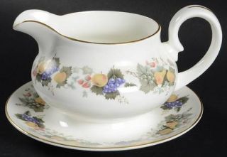 Royal Doulton Ravenna Gravy Boat with Attached Underplate, Fine China Dinnerware