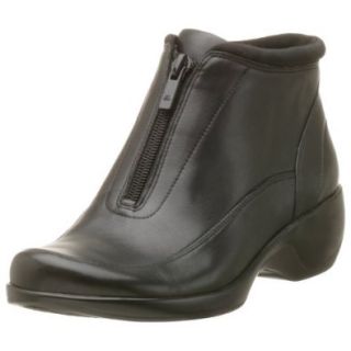 Easy Spirit Women's Daryle Wedge Ankle Boot,Black Leather,8 M Shoes