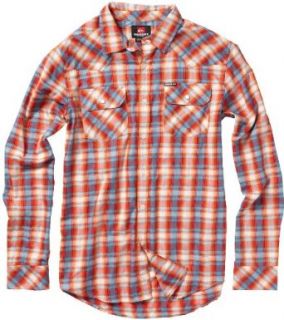 Quiksilver Flash Surf Long Sleeve Button Up Shirt   Chili Pepper (Small) at  Mens Clothing store