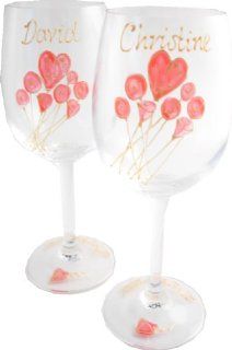 Personalised 40th Wedding Anniversary Wine Glasses Pair: Kitchen & Dining
