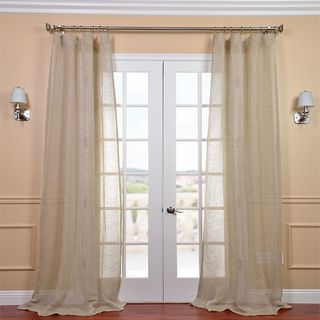 Linen Open Weave Natural 120 inch Sheer Curtain Panel EFF Sheer Curtains