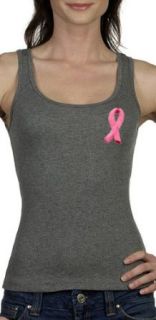 Breast Cancer Awareness Patch Ladies Tank   Heather Grey at  Womens Clothing store
