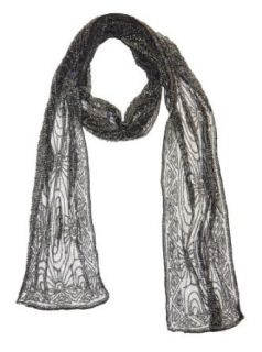 Ralph Lauren Women Evening Fashion Beads Scarf (One size, Black/silver) at  Womens Clothing store: Fashion Scarves