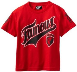Famous Stars and Straps Boys 8 20 Ball Player Youth Tee, Red/Black/White, Small: Clothing