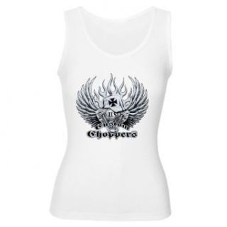 Artsmith, Inc. Women's Tank Top US Custom Choppers Iron Cross Hat and Engine: Novelty T Shirts: Clothing