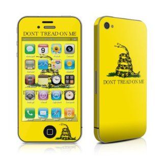 Gadsden Flag Design Protective Decal Skin Sticker (Matte Satin Coating) for Apple iPhone 4 / 4S 16GB 32GB 64GB: Cell Phones & Accessories