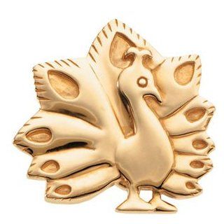 24.50X25.50 MM 14K Yellow Gold The Problem Solving Peacock Brooch Brooches And Pins Jewelry