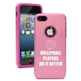 Apple iPhone 5c Pink CD662 Aluminum & Silicone Case Cover Do It Better Volleyball: Cell Phones & Accessories