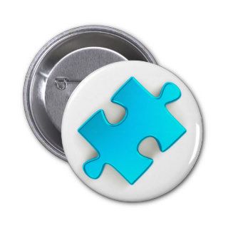 3D Puzzle Piece (Metallic Light Blue) Buttons