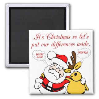 Christmas Humor Stop Fighting & Reconcile Funny Fridge Magnets