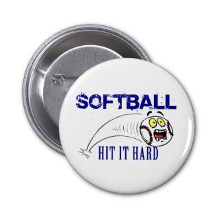 Hit It Hard Softball Pin