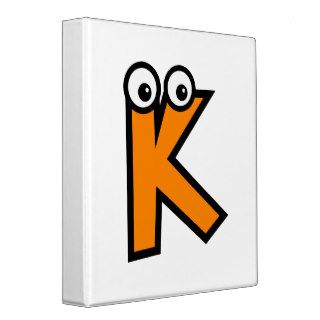 Funny Monogram Letter K 3 Ring Binder