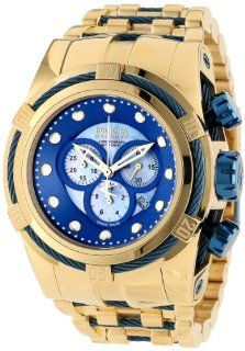 Invicta Men's 12756 Bolt Reserve Chronograph Blue Mother Of Pearl Dial 18k Gold Ion Plated Stainless Steel Watch: Invicta: Watches