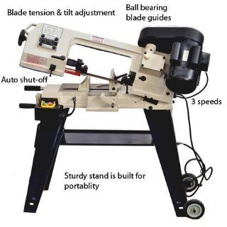 Bolton Tools BS 115 Horizontal/Vertical Bandsaw 4 Inch x 6 Inch Metal Cutting Portable Band Saw   Band Saw Blades  
