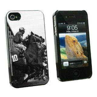 Graphics and More Horse Racing   Race Track Betting Running Vintage   Snap On Hard Protective Case for Apple iPhone 4 4S   Black   Carrying Case   Non Retail Packaging   Black: Cell Phones & Accessories