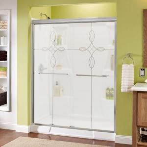 Delta Simplicity 59 3/8 in. x 70 in. Sliding Bypass Shower Door in Polished Chrome with Frameless Tranquility Glass 158842