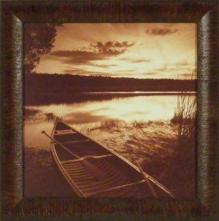 Dawn's Promise by Mike Sleeper 17x17 Canoe Lake Sunrise Sepia Photography Framed Art Picture   Prints
