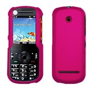 Hard Plastic Snap on Cover Fits Motorola VE440 Solid Hot Pink (Rubberized) MetroPCS Cell Phones & Accessories