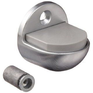Rockwood 441H.26D Brass Floor Mount Cast Universal Dome Stop, #12 X 1 1/4" FH WS Fastener with Plastic Anchor and 12 24 x 1" FH MS Fastener with Lead Anchor, 1 7/8" Base Diameter x 7/32" Base Length, Satin Chrome Plated Finish: Industri
