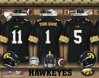 Personalized Iowa Hawkeyes Football Locker Room Print : Sports & Outdoors