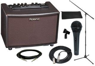 Roland AC33 Guitar Amp (Rosewood) AMP PAK w/ Microphone, Stand, Cables Musical Instruments
