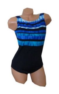 Beach Native Swimwear Blue Bayou High Neck Tank Swimsuit w/ Tummy Control (Size 8) at  Womens Clothing store