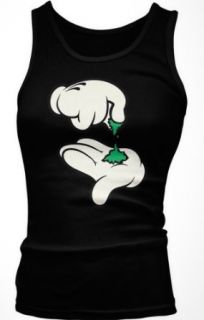 Cartoon Hands Weed Junior's Tank Top, Funny Weed Smoking White Gloves Cartoon Mickey Hands Pinching Pot Design Boy Beater: Novelty T Shirts: Clothing