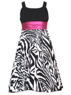 Rare Editions Girls 7 16 BLACK WHITE FUCHSIA PINK ZEBRA PRINT BUBBLE SKIRT Special Occasion Wedding Flower Girl Easter Birthday Party Dress /RRES S14: Clothing