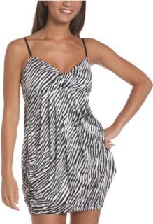 Ruby Rox Juniors Zebra Side Pick Up Dress, White/Black, Small at  Womens Clothing store