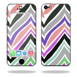 Protective Vinyl Skin Decal Cover for Apple iPhone 5S Sticker Skins Colorful Chevron: Electronics