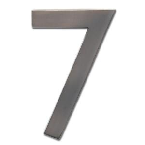 Architectural Mailboxes Solid Cast Brass 5 in. Dark Aged Copper Floating House Number 7 3585DC 7