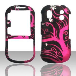 2D HotPink Tree Samsung Intensity II 2 U460 Verizon Case Cover Hard Phone Case Snap on Cover Rubberized Touch Faceplates: Cell Phones & Accessories
