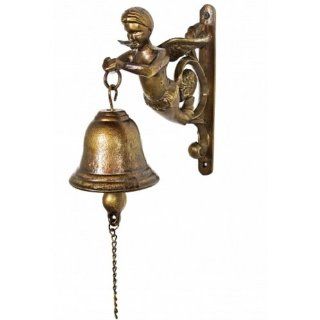 Antique Cast Iron Figure Head Bell 9"   Cast Iron Bells   Nautical Decor   Nautical Home Decoration: Toys & Games