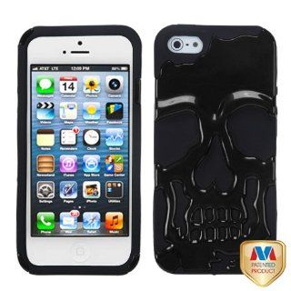 Hard Plastic Snap on Cover Fits Apple iPhone 5 5S Solid Black/Black Skullcap Hybrid Plus A Free LCD Screen Protector AT&T, Cricket, Sprint, Verizon (does NOT fit Apple iPhone or iPhone 3G/3GS or iPhone 4/4S or iPhone 5C): Cell Phones & Accessories
