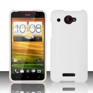 For HTC Droid DNA 6435 (Verizon) Rubberized Cover Case   White: Cell Phones & Accessories
