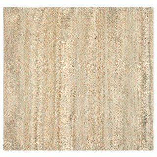Safavieh NF453A Natural Fibers Collection Sisal Square Area Rug, 6 Feet, Natural and Green  