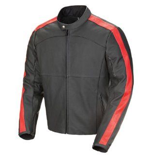 Joe Rocket Speedway Mens Black/Red Leather Motorcycle Jacket: Automotive